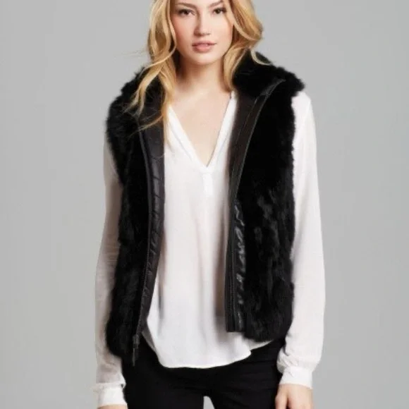 BCBGMaxAzria 100% Rabbit Fur Vest - Picture 1 of 4